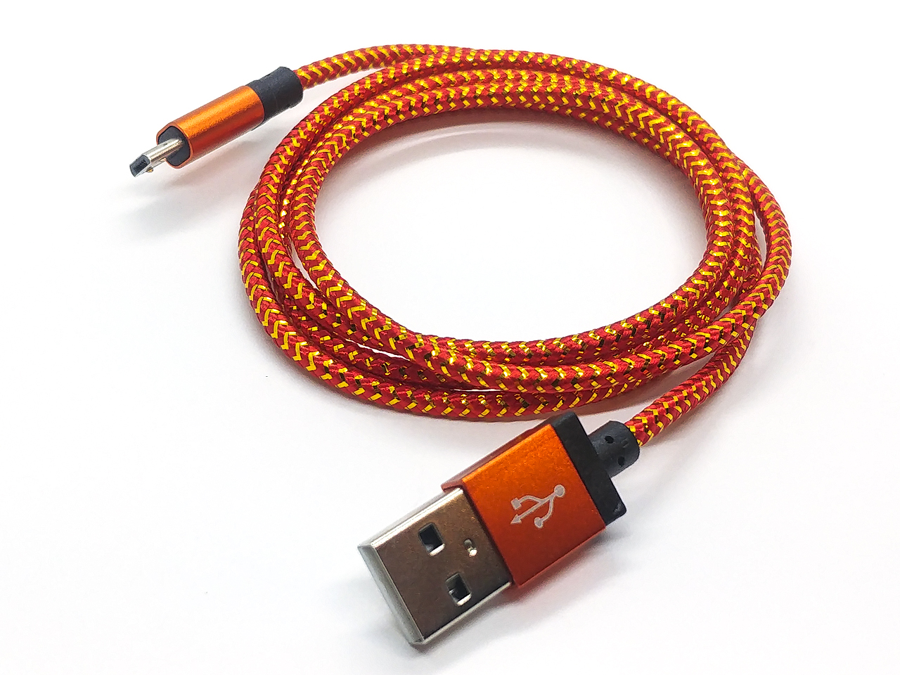 Kabel micro USB kolorowy pomarańczowy